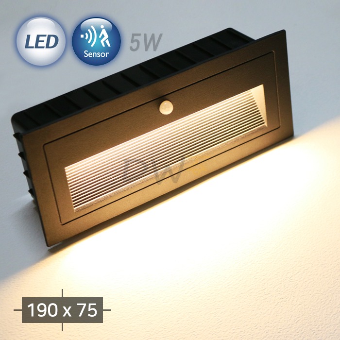 LED Q210 외부 센서 매입 벽등 5W