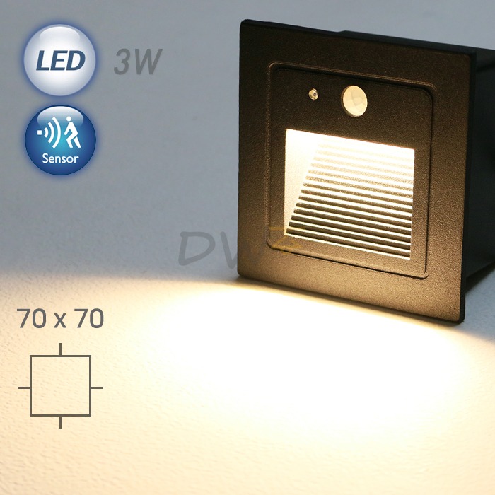 LED Q86 외부 센서 매입 벽등 3W